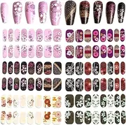 Sun&Beam Nails Full Nail Wraps Art Stickers Nail Polish Strips Self-Adhesive with Design for Women Girls DIY Nail Decals 6 Sheets(#4-Japanese)
