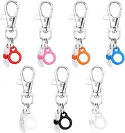 7pcs Badge Pen Pocket Holder Clip, Pen Swivel Snap Hooks 7 Colors Pen Holder Badge Reel Clips Badge Pen Holder Badge Reel Accessories Pen Silicone Lanyard Holder for Key Chain Highlighter Pencil