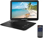 Portable DVD/CD Player 15.6 Inch HD Display, 270 Degree Rotation 8 Hours Long Standby,Screen Support USB/SD Card/Sync TV,Built-in High-Fidelity Stereo Speakers Player