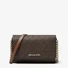 Michael Kors Jet Set Travel Medium Logo Smartphone Crossbody Bag Signature Brown