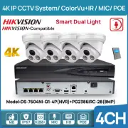Hikvision 4CH 4K NVR Security CCTV System 4K 8MP IP Camera ColorVu IR Audio POE