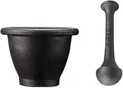 Pestle and Mortar Set Manual Pound Pill Jar Spice Pounder Garlic Press Household Cast Iron Stirring Herb Grinder Mortar and Pestle(Large)