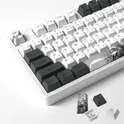 MOLGRIA Ink Lotus Custom Keycaps - 140 Set for Gaming Keyboard, PBT OEM Profile Dye Sublimation, ANSI/ISO Layout With Japanese Font for Gateron Kailh Cherry MX 104/87/74/61 60 Keyboard