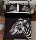 3D Zebra Stripe G14 Animal Bed Pillowcases Quilt Duvet Cover Set Queen King Wen