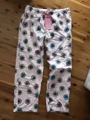 Peter Alexander Women’s Pink Floral Flanelette PJ Pyjama Pants - Size L BNWT