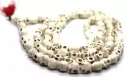 Howlite Skull Mala, Skull Kapala Necklace, 108+1 Mala Beads, Skull Prayer Yoga