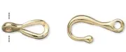 10 Sets Gold Plated Brass 12x7mm Twist Hook & Eye Clasps