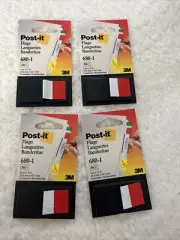 4 Tabs 680-1 Tag Tape Flags RED 3M 50 PER PACK 200 FLAGS & DISPENSER