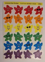 Vtg Trend Stinky Scratch N Sniff Stickers Fruit Punch Star Smiles