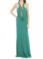 NWT Dsquared2 Italy Green Open Long Grecian Draped Dress XS $1,429