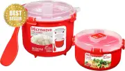 SISTEMA Microwave Rice Cooker-2.6L + round Microwave Food Container-915Ml