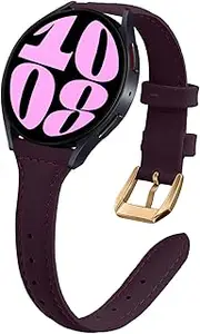 [WoPail] Leather Strap 20 mm Women's Replacement Soft Watch Strap for Samsung Galaxy Watch 6 40.44 mm/Galaxy Watch 6 Classic 43.47 mm/Galaxy Watch 5/5 Pro