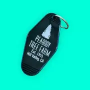 Peabody tree farm back to the future inspired keytag