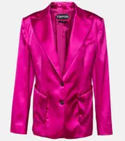 [Tom Ford] Tom Ford Single-breasted satin blazer UK 12 pink