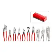 Tekton PLR99202 Gripping, Cutting,/Locking Pliers Set with Rack
