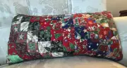 OOAK NEW Patchwork Christmas Quilt Handmade Pillow USA Made Heirloom 16”