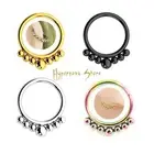 16g 7-Bead Nose Ear Septum Seamless Segment Clicker Ring Hoop Earring Piercing
