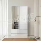 Wardrobe Cabinet Clothes Garment Storage Cupboard Organiser 2 Doors 2 Drawers