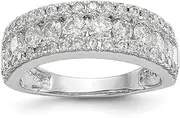 [Diamond2Deal] Women's 14K White Gold Diamond Wedding Band Ring 1.53 cttw