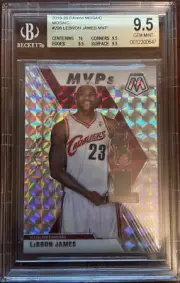 2019-20 PANINI MOSAIC SILVER PRIZM LEBRON JAMES MVP #298 - BGS 9.5 GEM MINT