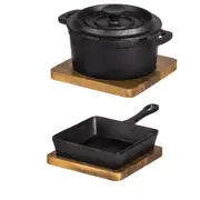 Davis & Waddell Cast Iron Pots and Pans Serving Skillet Dutch Oven with Trivet