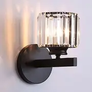 Mengjay Vintage Industrial Wall Sconce Lighting Fixture,Modern Wall Lamp Indoor,Glass Lampshade Wall Lights E27 Light Fitting Fixtures, for Bar Hotel Coffee Restaurant Shop (Black)
