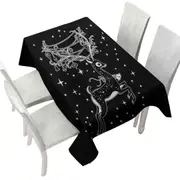 Sparkling Christmas Spirit Cute White Tailed Deer Tablecloth