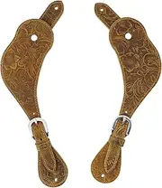 Jeereal Leather Spur Straps for Cowboy,Western Men and Women's Boots Equipment,Double Ply Reinforced Stitching Spur Straps