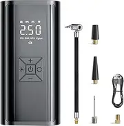 Portable Air Compressor for Car Tires Fast Air Pump Tire Nflator Accurate Pressure Digital Display with Light Power Bank Function for Car Cycle Ycle Ball Black Can Be As Power Bank