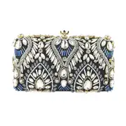 Nevenka Vintage Beaded Clutch Evening Bags Flapper Handbag Clutch for Women--Black