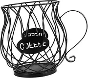 LABRIMP Pod Holder Iron Crafted Fruit Basket Coffee Pod Storage Easy Access Coffee Mug Black