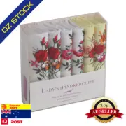 White Floral Yellow Cotton Lady Xmas Gift 6 Handkerchiefs Set FashionOn FEC0203