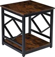 HODGSON Mini Fridge Stand Table with Large Capacity Storage, 18” Rustic Industrial End Table Side Table with 2-Tier for Beverage, Refrigerator, Dorm, Apartment,Office, Bedroom Corner