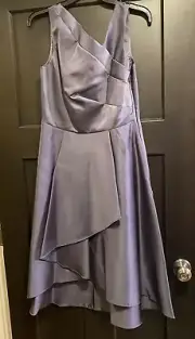 Adrianna Papell Mikado Gunmetal Midi Dress AP2E208517-Size 8-Free Shipping