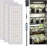 Garpsen - Grow Lights, 414 LED Grow Lights for Seeds Starting with UL Adapter, 3 Color Modes and 6/12/16H Auto Timer, Grow Lamp Panel Lighting