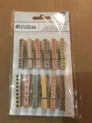 Whittles Screen Printed Decorative Clothespins 12 Pack