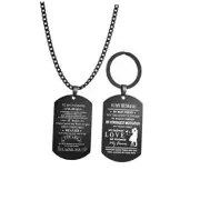 I Love You Necklace Gifts for Him Husband Keychain Dog Tag Pendant Necklace