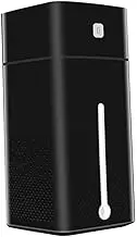 DONFAMDS USB Mini Air Humidifier Multifunctional Quiet Operation Desktop Diffuser with LED Night Light for Home Office Car and School Black