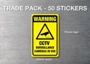 CCTV Warning stickers 50 pack quality water & fade proof vinyl security