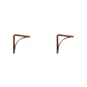 2PK A.FRESCO Corner Shelf Support Metal Hanging Bracket Medium 15x17cm Rust