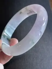 纯天然玉镯 58 Mm Grade A Burmese Jade Bangle Untreated. Icy Purple! Certified