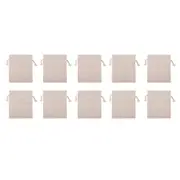 10Pcs Home Storage Resuable Cotton Linen Drawstring Pouch Package Present Storage Bag(20*30CM)