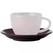 Oneida L6753074500 Rustic Crimson 6" Two-Tone Porcelain Saucer - 2 Doz