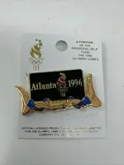 1996 Atlanta Olympic Syncronized Swimming Collector PinTorch Lapel New on card
