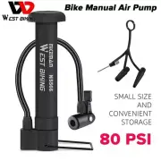 BV Mini Bike Pump Portable Bicycle Tire Ball Air Inflator Presta Schrader 80PSI