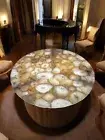 30" Round Agate Stone Coffee Table Handmade Furniture Gemstone Home Decors