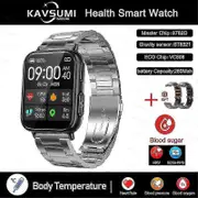 2023 New Blood Sugar Smartwatch Men 1.91 Inch 365*400 Hd Screen Ecg+ppg Smart Watch Monitoring Non-invasive Blood Glucose Watch Bt Silver Steel 2