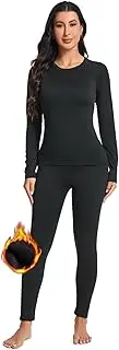 [Adixun] Women's Thermal Base Layers Set Fleece Lined Underwear Winter Warm Sport Skin for Ladies