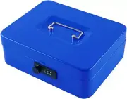 Cash Box with Combination Lock and Removable Cash Tray Metal Money Box for Ca...