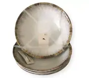 8 Tommy Bahama White Watercolor Edge Brown Melamine 8" Bowls 2 Sets Of 4 NWT